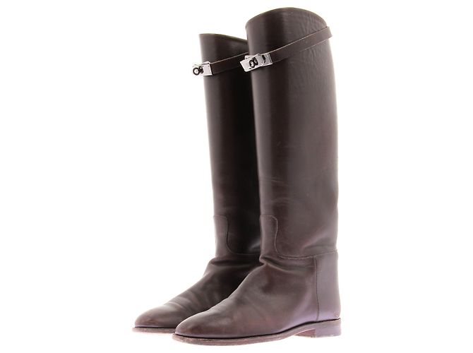 Kelly Hermès Botas marrones "Jumping" Castaño Cuero