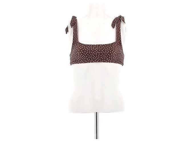 Autre Marque Bikini-Oberteil mit Punkten Braun