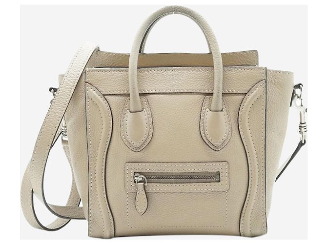 Céline Bolsa de mão 2 em 1 em couro de bezerro Nano Luggage
