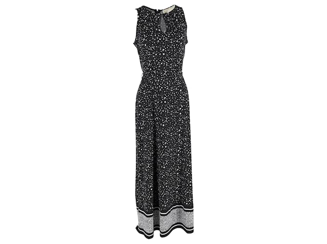  Michael Kors Printed Maxi Dress in Black Polyester  ref.2235508