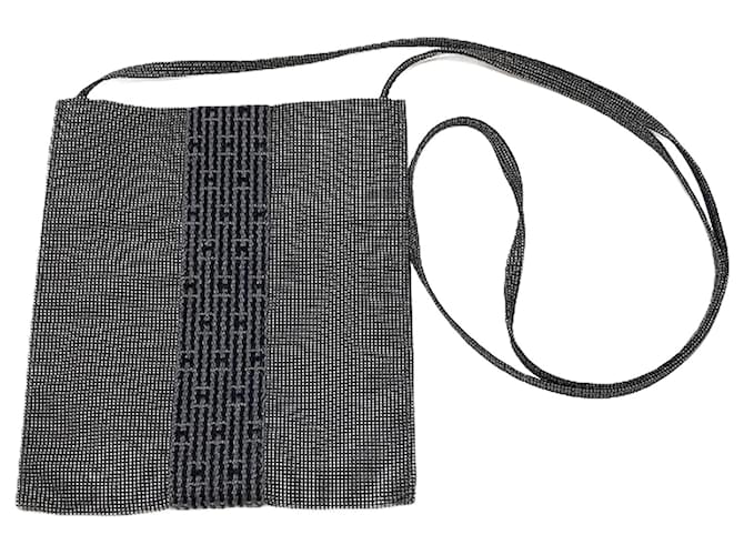 Hermès Hermes Herline Canvas Shoulder Bag Grey Cloth  ref.2235530