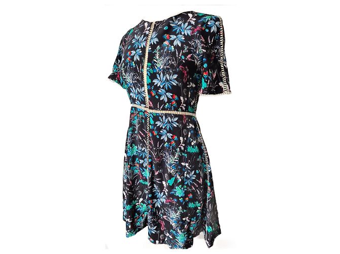 Vestido corto de seda estampado, The Kooples