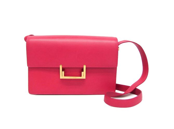 Bolso de hombro de cuero para mujer Saint Laurent Rosa