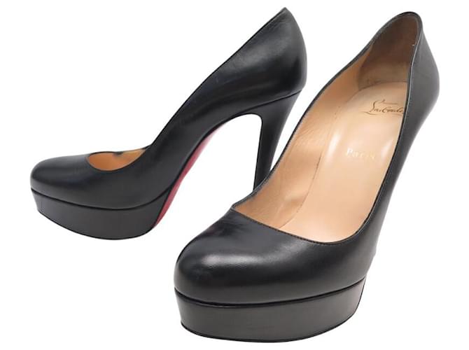 CHRISTIAN LOUBOUTIN BIANCA 40 BLACK LEATHER PUMP SHOES  ref.2236091