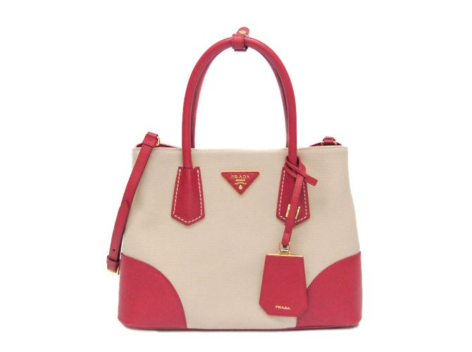 Damentasche Prada BN2887 Rot Beige