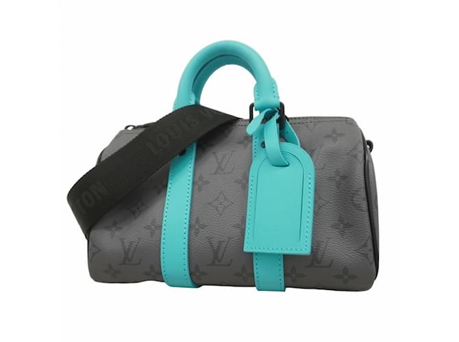 Louis Vuitton Monogram Eclipse Reverse Keepall Bandouliere 25 Turquoise  ref.2236311