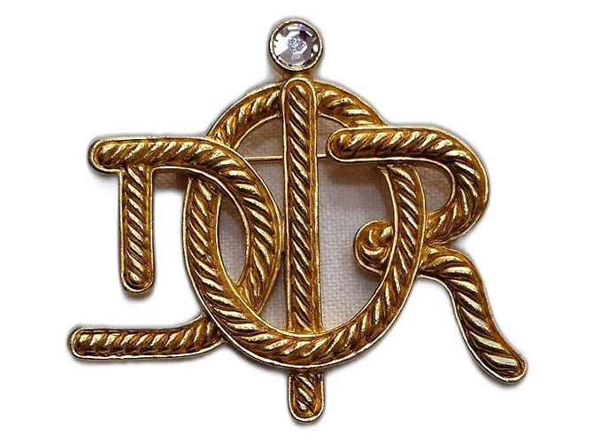 Dior Monogramm Brosche vergoldet Golden
