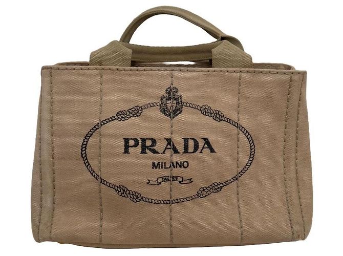 Sac cabas Prada Canapa Camel en toile