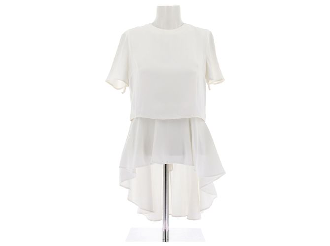 Alexander McQueen Weiße Rüschenbluse mit kurzen Ärmeln