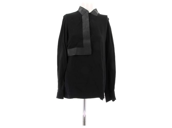 Blusa Alexander Wang nera bicolore a maniche lunghe Nero