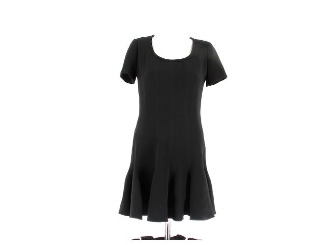 Carven Schwarzes Kurzarmkleid M