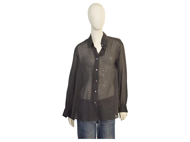 Camicia grigia trasparente con bottoni Dries Van Noten Grigio