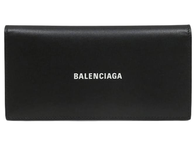 Everyday Balenciaga Cash Vert Long Wallet Black White Leather  ref.2237959