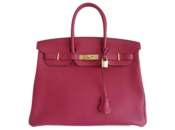 Hermès Bolsa Hermes Birkin 35 rubi Vermelho