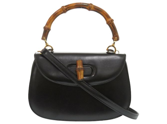 Bolso de cuero Gucci Bamboo Negro