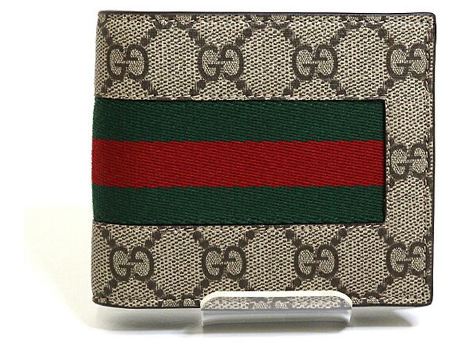 Gucci Bi-fold Compact Wallet Red Beige Green