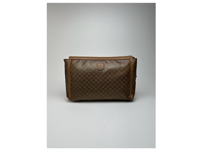 Céline Vintage Celine Triomphe Leder Clutch braun
