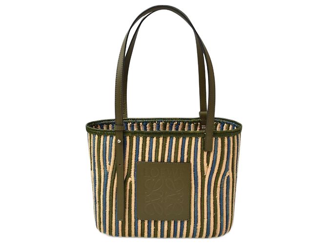 Loewe Khaki Leder Tote Bag