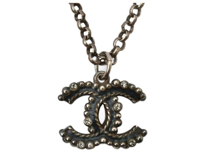 Chanel Silber Anhänger Halskette