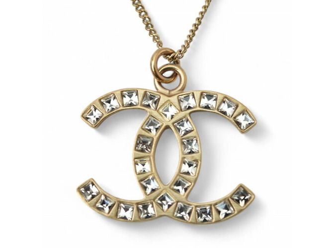 Collar de Péndulo de Oro Chanel Dorado