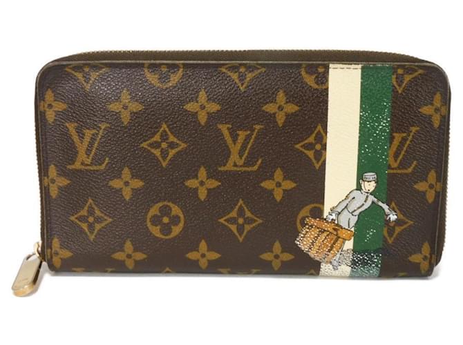 Louis Vuitton Long Wallet Zippy Organizer Brown Light green Leather Patent leather  ref.2239174