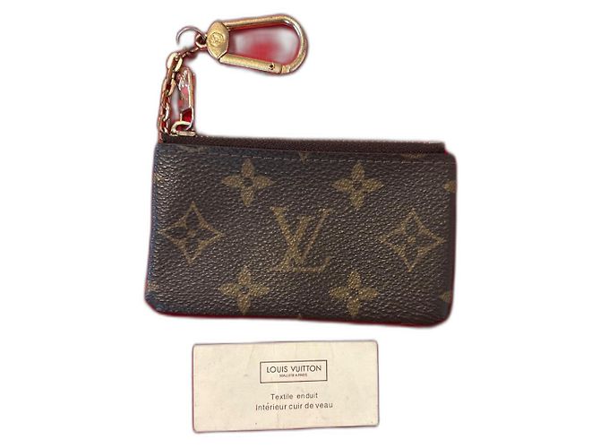 Louis Vuitton Leather Coin and Key Case Bronze