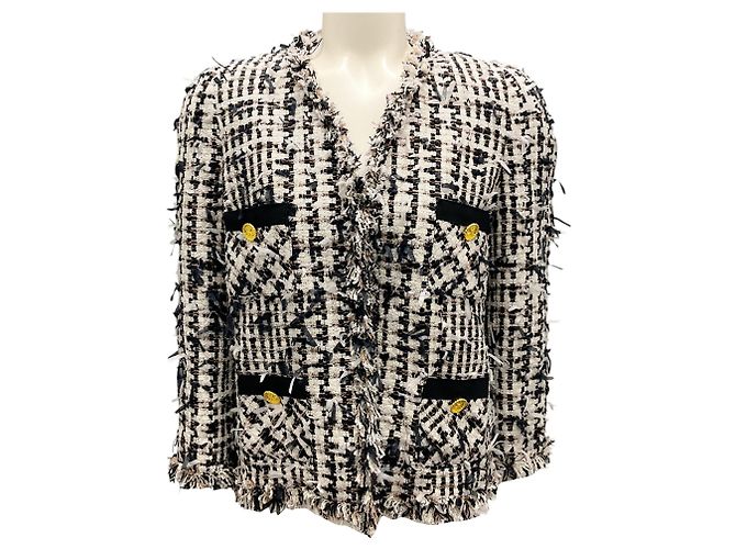 Giacca in tweed Edward Achour bianca / nera Bianco