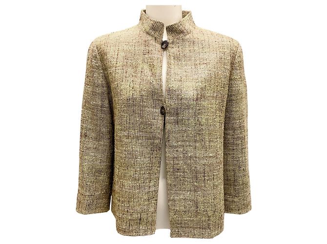 Grüne / braune Tweedjacke Luciano Barbera
