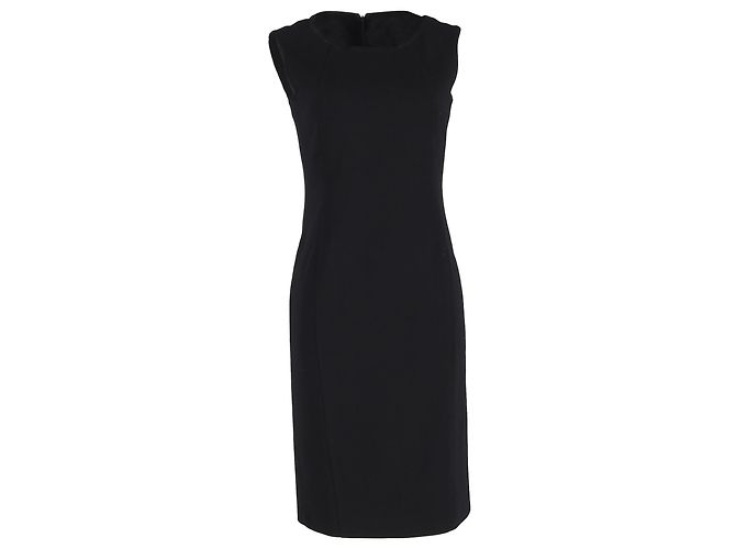 Max Mara ärmelloses Midi-Shift-Kleid aus schwarzem Polyester