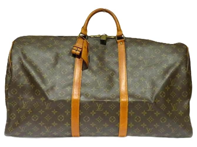 Louis Vuitton Keepall Monogram Boston Bag Brown Cloth  ref.2239467