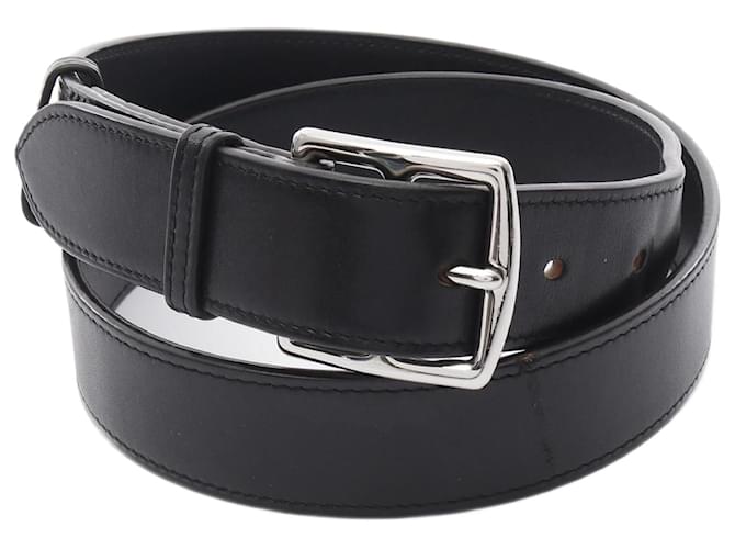 Hermès Hermes Etrivière Vau Barenia Belt Black Leather  ref.2239625