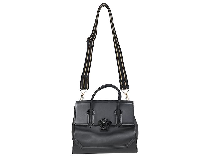Bolso de mano Versace Palazzo Empire en cuero negro