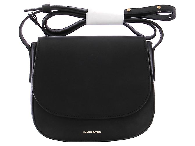 Bolsa Mansur Gavriel Envelope Preta de Couro Preto