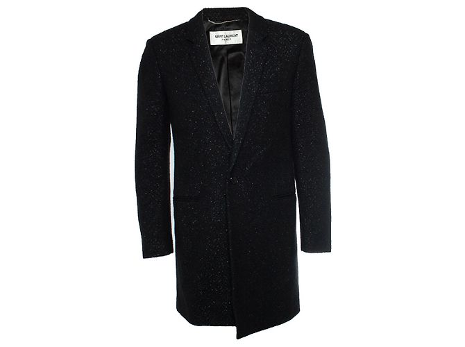 Saint Laurent,  Wool coat with lurex 2018 Black