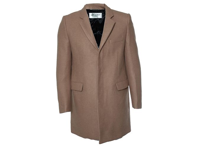 Saint Laurent, Kaschmirmantel in Camel 2019 Braun