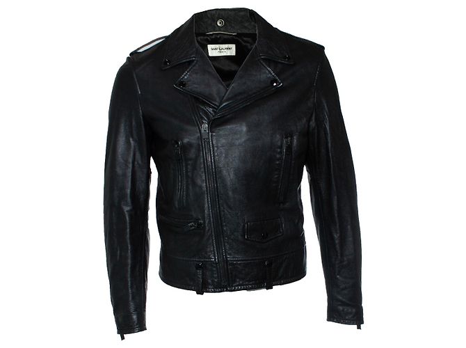 Saint Laurent, schwarze Lederjacke von 2016