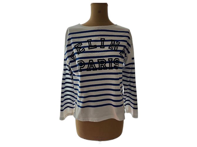Marinière Céline in cotone a righe blu e bianco
