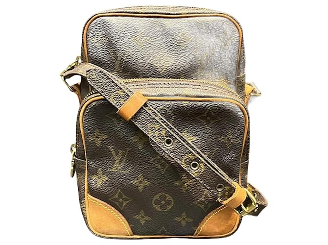 Louis Vuitton Amazon Monogram Shoulder Bag Brown Cloth  ref.2240673