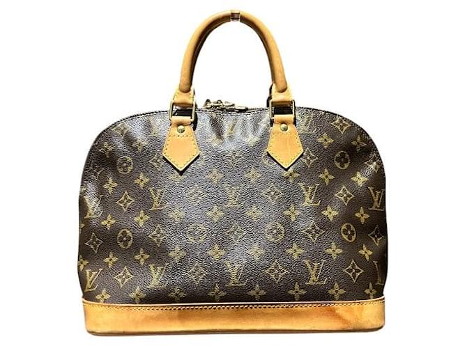 Louis Vuitton Alma Monogram Handbag Brown Cloth  ref.2240748