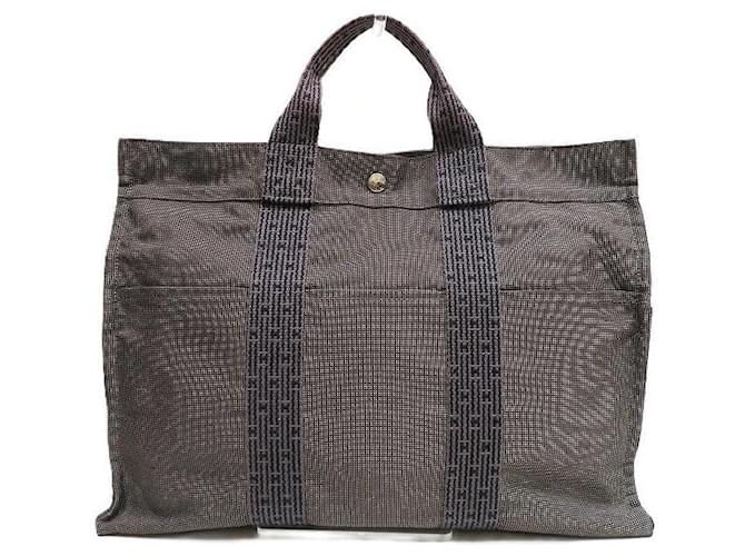 Hermès Hermes Herline Canvas Tote Bag Grey Cloth  ref.2240898