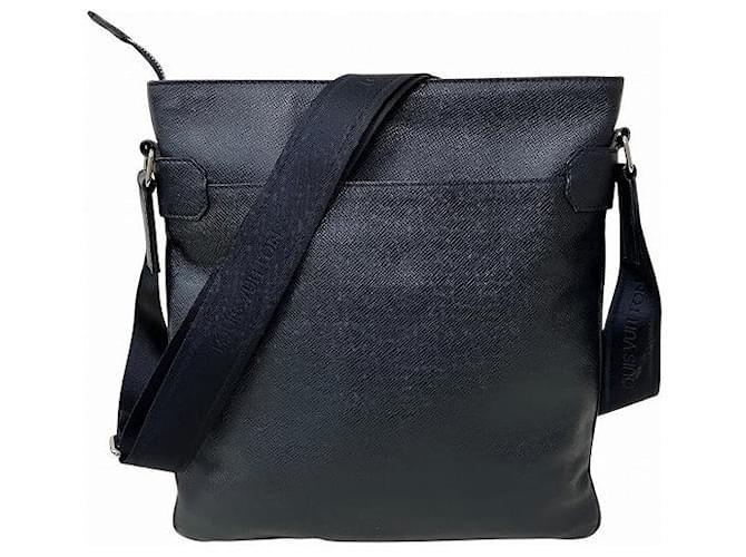 Louis Vuitton Sacha Taiga Shoulder Bag Black Leather  ref.2240905