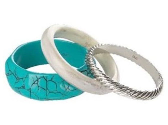 Rare set of rigid bracelets DOLCE & GABBANA turquoise silver ivory Multiple colors