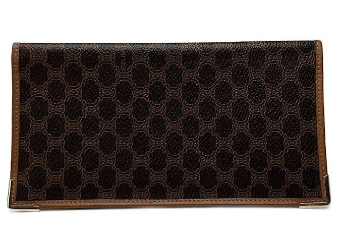 Céline Vintage Celine Leather Monogram ID holder card holder brown