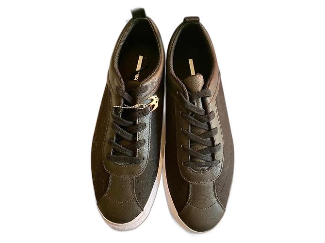 Sneakers McQ Nere e Bianche in Cotone Nero Bianco