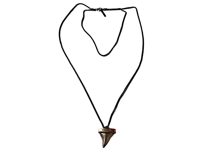 Authentic Givenchy Riccardo Tisci Two Tier Chain Shark Pendant Necklace Silver hardware