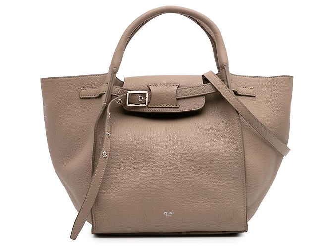 Big Bag Céline Borsa grande in pelle di vitello grana fine Celine Brown Marrone Marrone chiaro