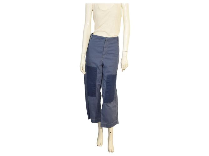 Etro Cropped Pants Blau Baumwolle