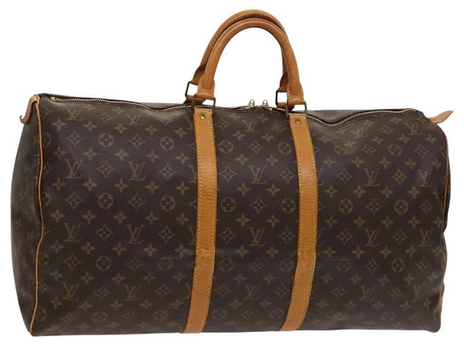 LOUIS VUITTON Monogram Keepall 55 Boston Bag M41424 LV Auth ep8912