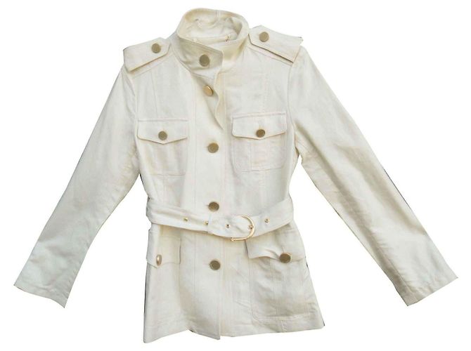 Gloverall Saharienne Jacke Creme Baumwolle