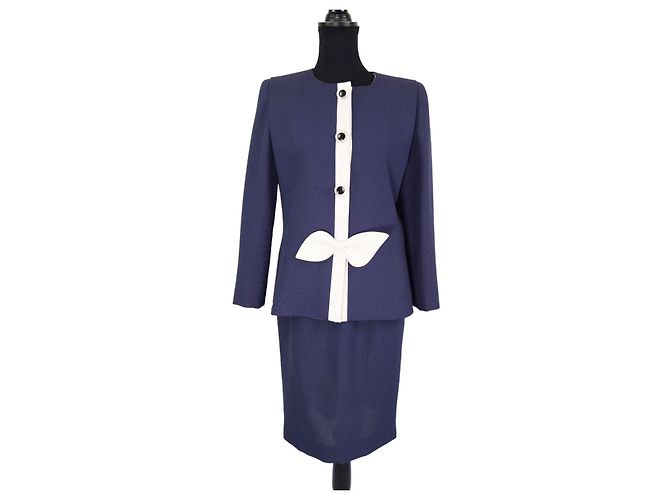 Tailleur gonna Pierre Cardin stile navy Blu Blu navy